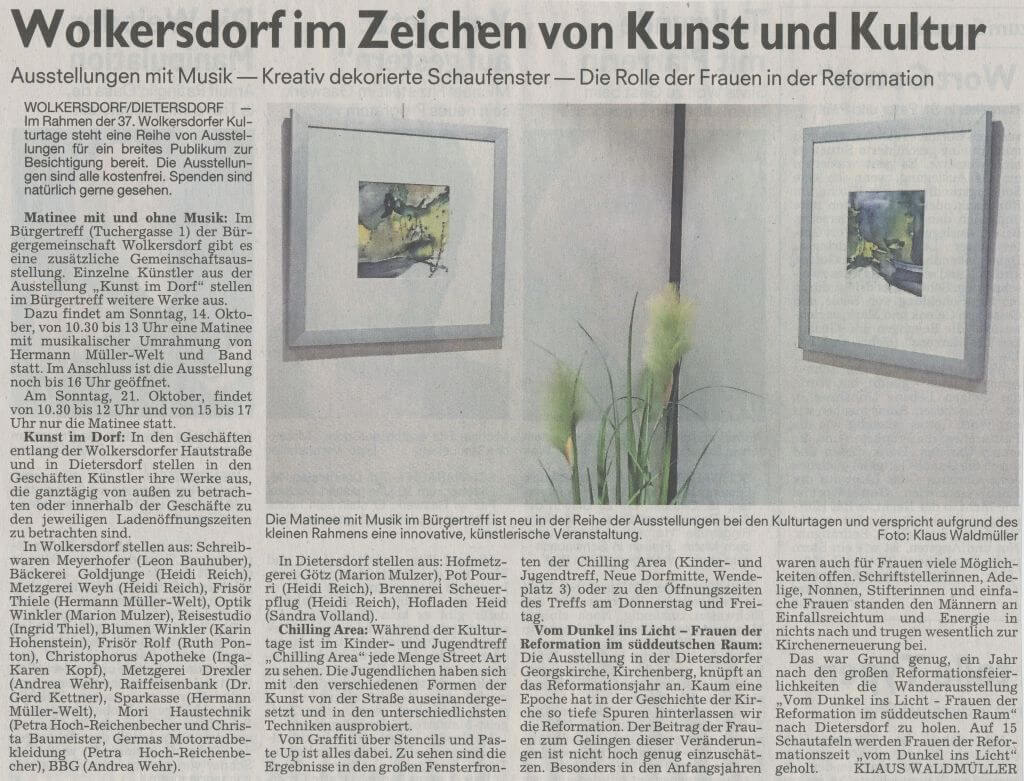 13.10.2018 Wolkersdorfer Kulturtage 2018 - Schwabacher Tagblatt