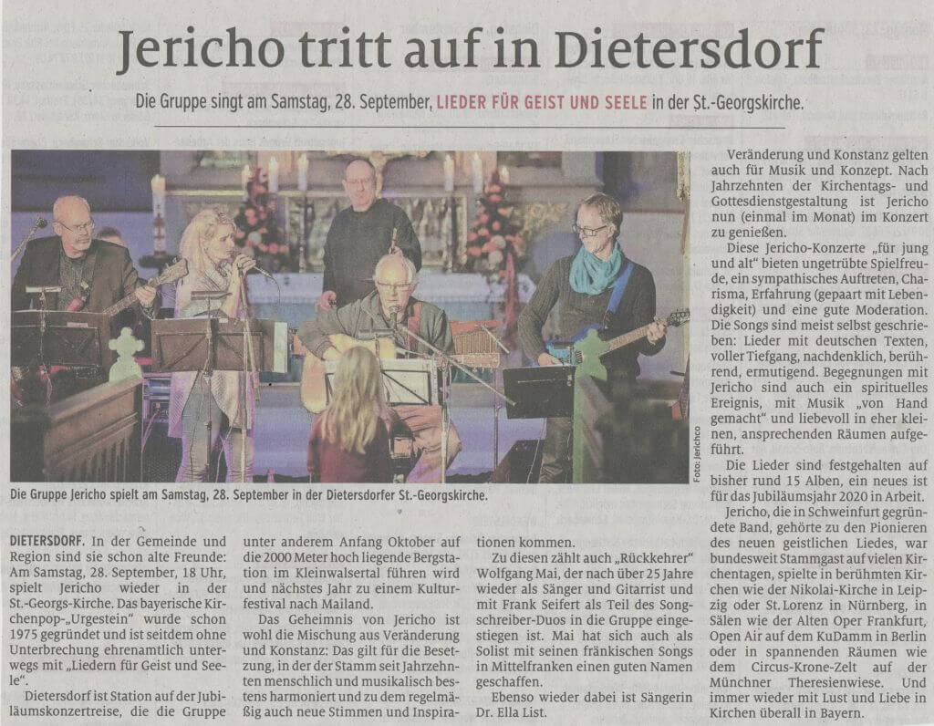 28.09.2019 - Jericho tritt in Dietersdorf auf - Schwabacher Tagblatt